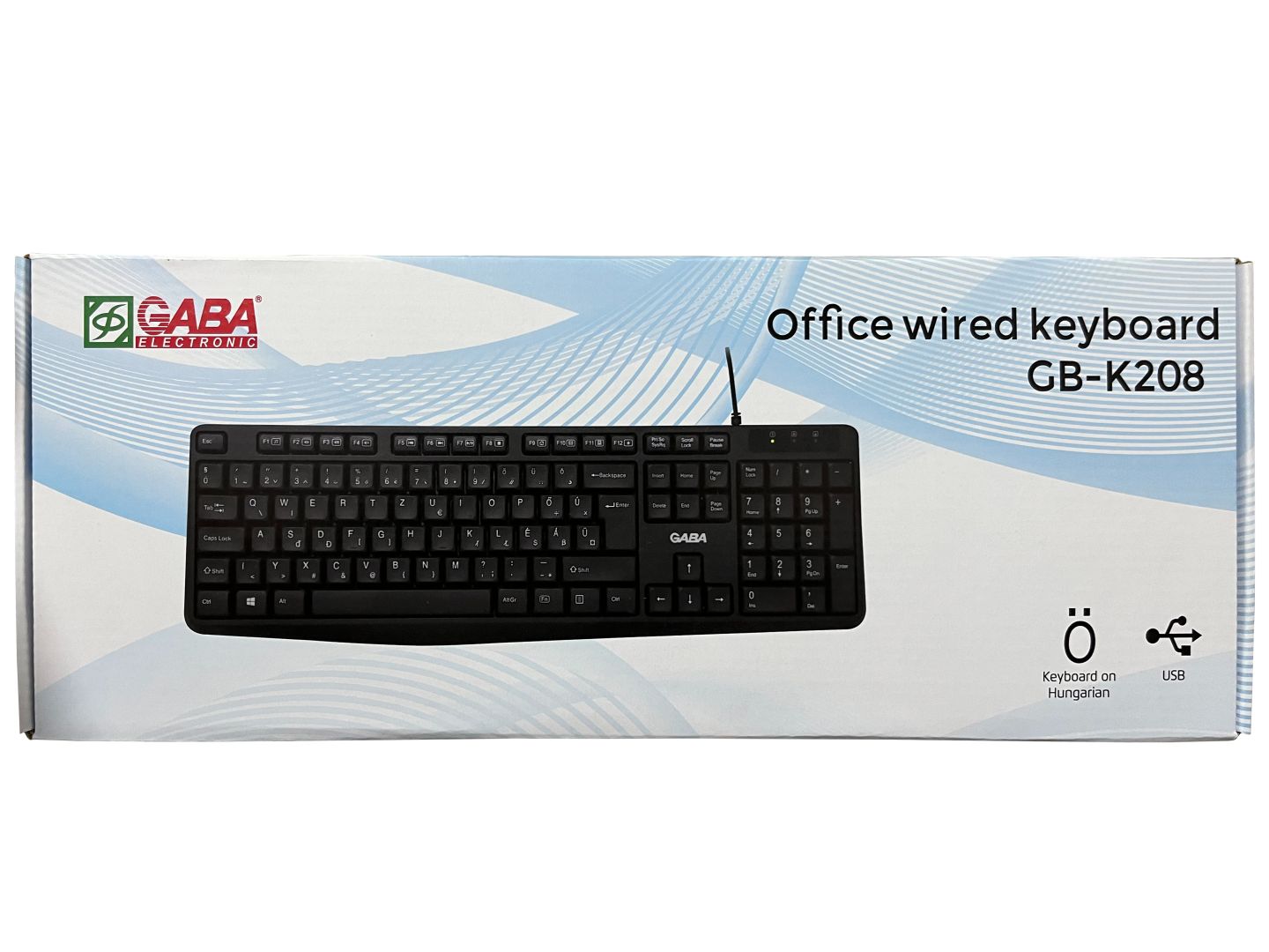 Gaba GB-K208 Office Wired Keyboard Black HU - Image 1