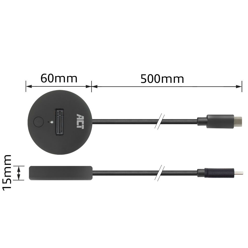 ACT AC1501 M.2 NVMe/PCIe SSD Docking Station USB-C 3.2 Gen2 Black - Image 5