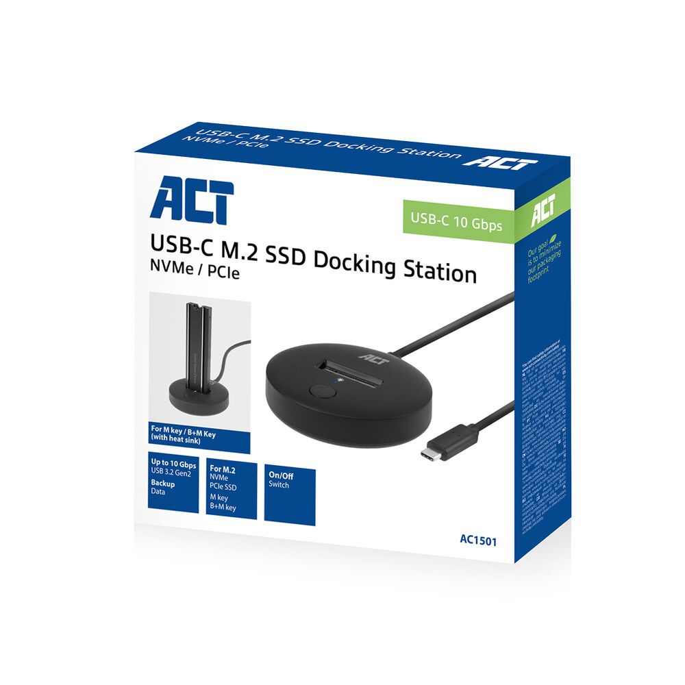 ACT AC1501 M.2 NVMe/PCIe SSD Docking Station USB-C 3.2 Gen2 Black - Image 8