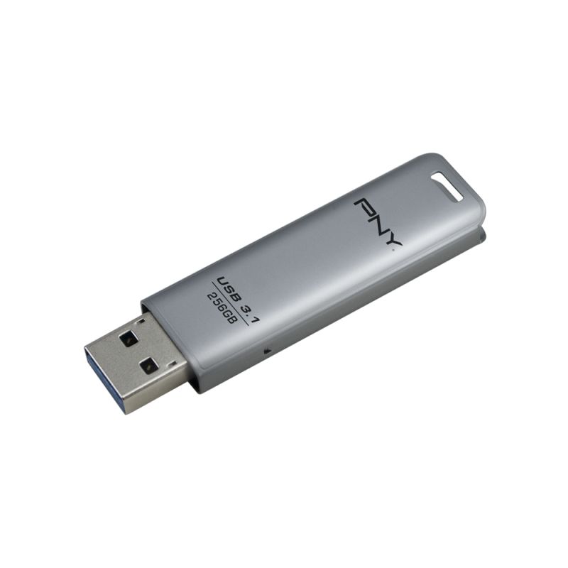 PNY 256GB Elite Steel Flash Drive USB3.1 Silver - Image 1