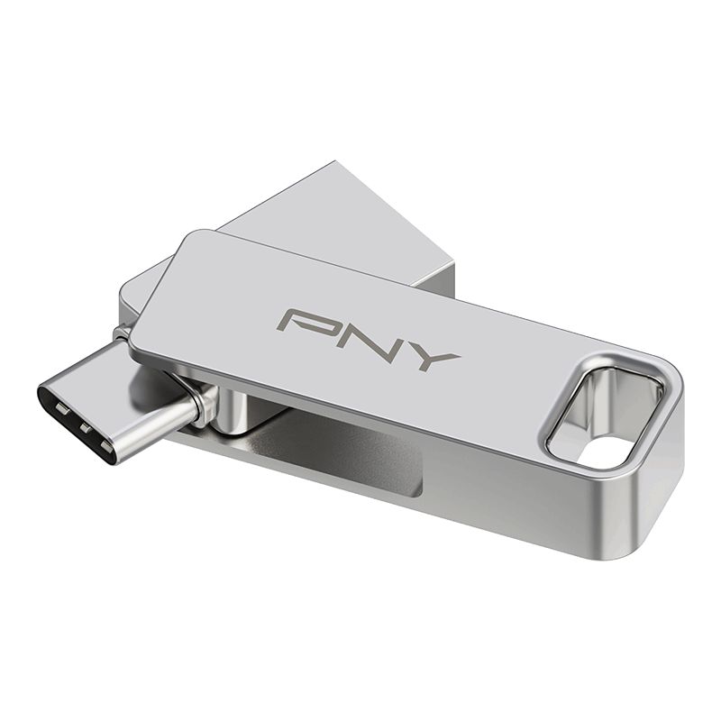 PNY 128GB Duo Link Flash Drive USB3.2 Silver - Image 1