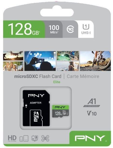 PNY 128GB microSDXC Elite Class 10 UHS-I V10 A1 + adapterrel - Image 2