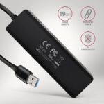 AXAGON HUE-C1A USB-A 5GBPS TRAVEL HUB Black - Image 5
