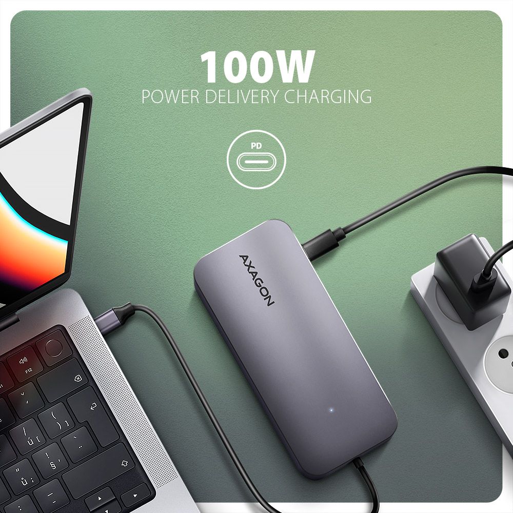 AXAGON HMC-6GM2 USB-C 10GBPS GEN2COMBO 6IN1 HUB - Image 7