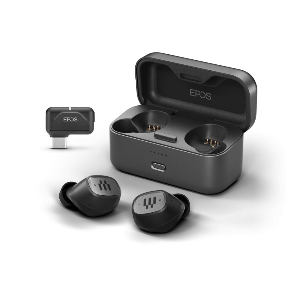Sennheiser / EPOS GTW 270 Hybrid Closed Acoustic Wireless Bluetooth Headset Earbuds with Dongle Black - Image 1