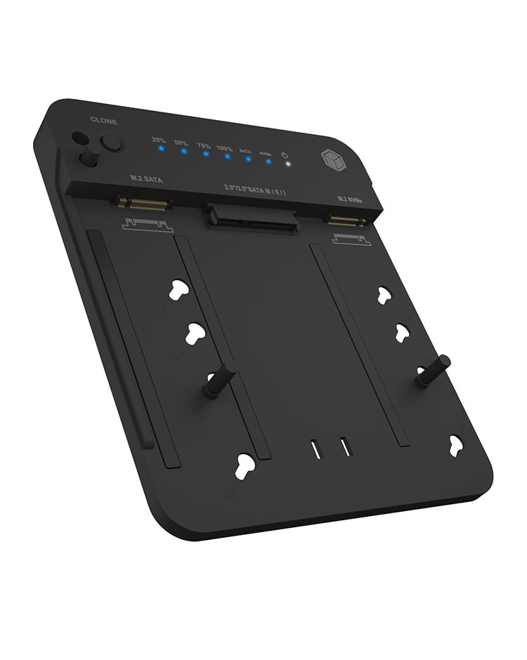 Raidsonic IcyBox IB-2915MSCL-C31 CloneStation & DockingStation for M.2 NVME & SATA 2.5”/3.5” SSD/HDD - Image 1