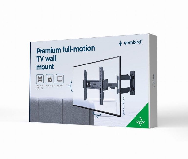 gembird-wm-55st-02-premium-full-motion-tv-wall-mount-32-55-black_8.jpg Gembird WM-55ST-02 Premium full-motion TV wall mount 32”-55” Black - Image 8