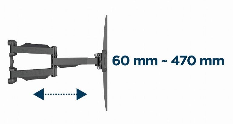 Gembird WM-58ST-01 Premium full-motion TV wall mount 32”-58” Black - Image 10