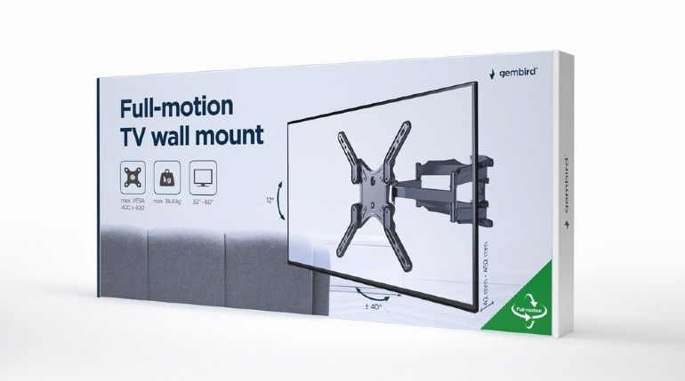 gembird-wm-60st-01-full-motion-tv-wall-mount-32-60-black_15.jpg Gembird WM-60ST-01 Full-motion TV wall mount 32”-60” Black - Image 15