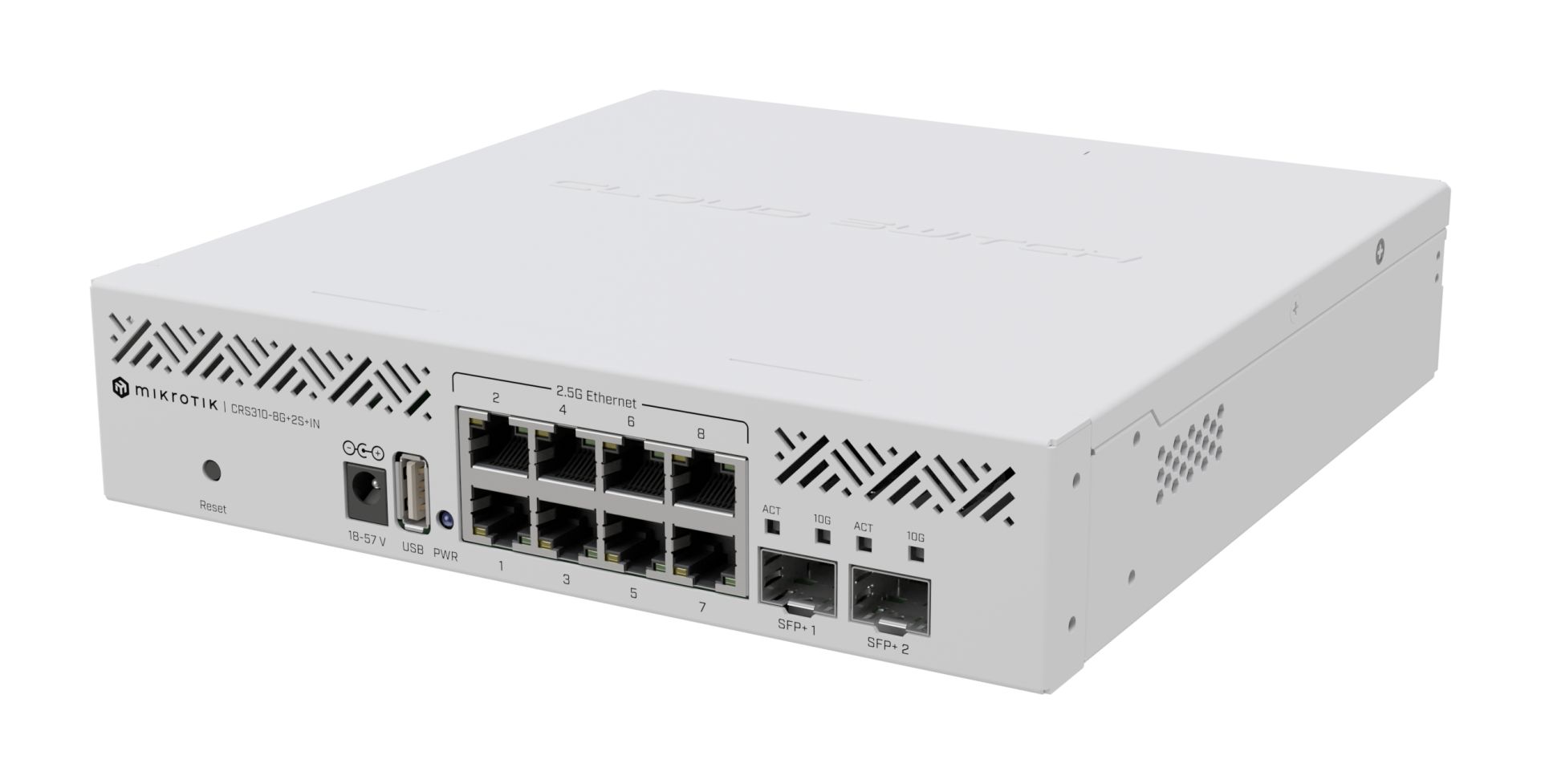 MikroTik CRS310-8G+2S+IN asztali/rackes switch, 2xSFP+, 8x2.5 GBit RJ45 port - Image 1