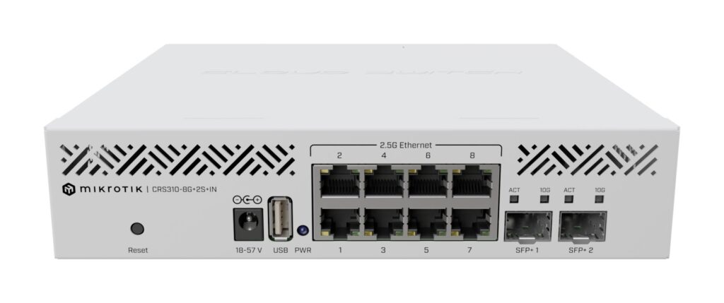 MikroTik CRS310-8G+2S+IN asztali/rackes switch, 2xSFP+, 8x2.5 GBit RJ45 port - Image 3