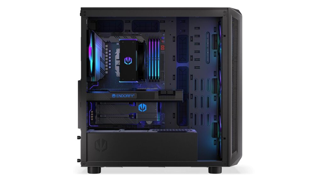 Endorfy Számítógépház - Arx 700 ARGB (ATX /micro ATX/ITX, 1xUSB-C, 2xUSB3.0, 4x14cm LED ventilátor, ablakos, fekete) - Image 5