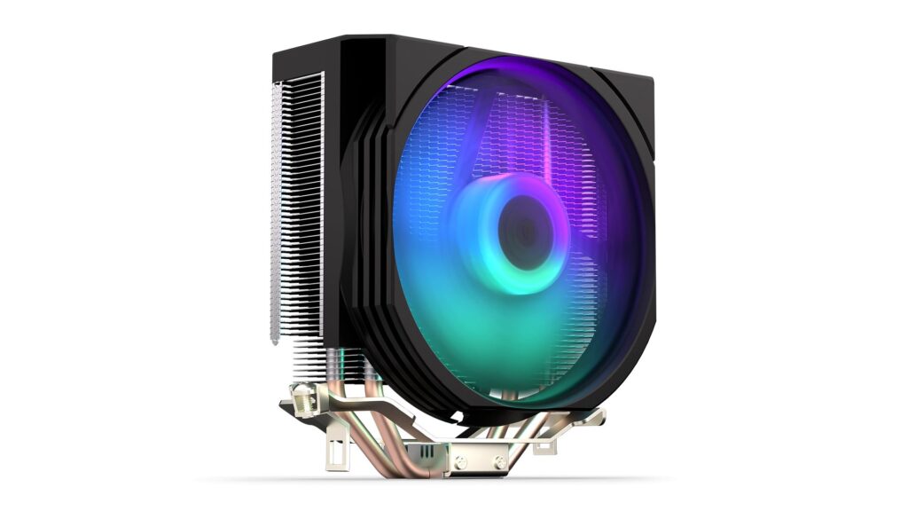 Endorfy CPU Cooler - Spartan 5 ARGB (12 cm, 4 pin, 2x heatpipe, PWM, TDP 160W, fekete) - Image 4