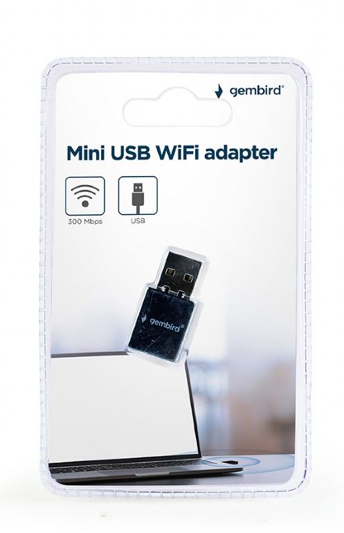 Gembird WNP-UA300-01 Mini USB WiFi adapter 300 Mbps Black - Image 2