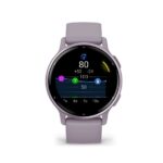 Garmin Vivoactive 5 Metallic Orchid Aluminium Bezel with Orchid Case and Silicone Band - Image 2