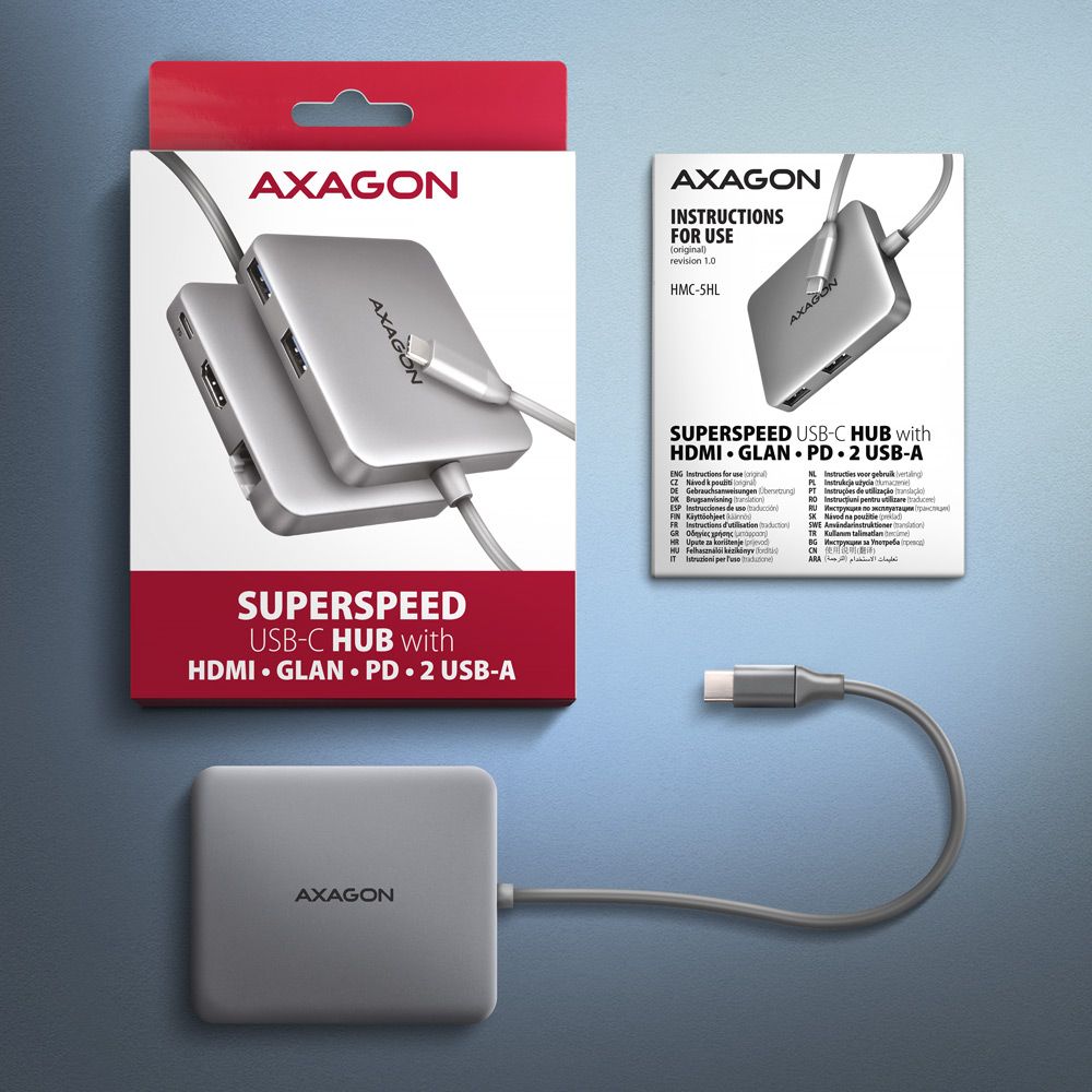 AXAGON HMC-5HL USB-C 5Gbps SuperSpeed 5in1 hub - Image 6