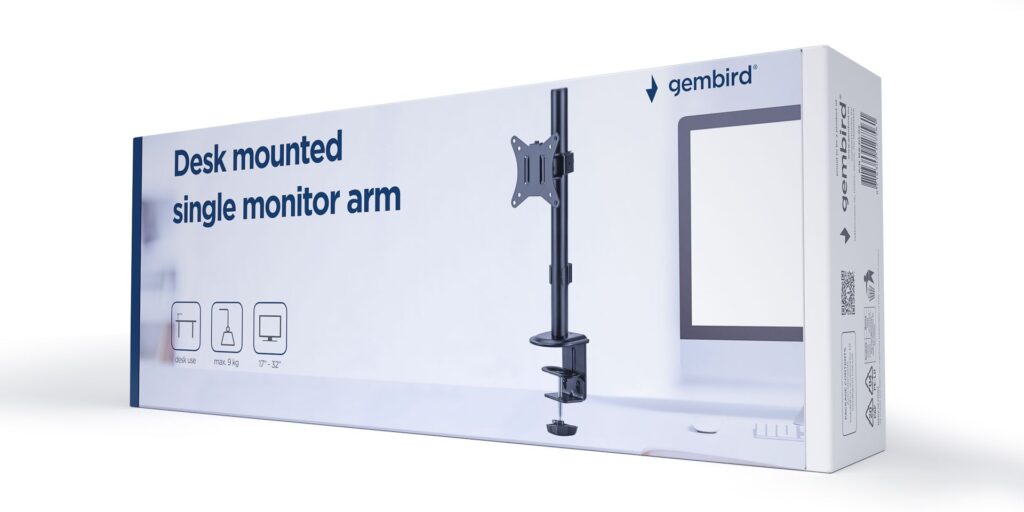 Gembird MA-D1-02 Desk mounted single monitor arm 17”-32” Black - Image 11