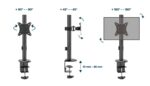 Gembird MA-D1-02 Desk mounted single monitor arm 17”-32” Black - Image 9