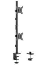 Gembird MA-D2-02 Adjustable 2-display vertical desk mount 17”-32” Black - Image 2