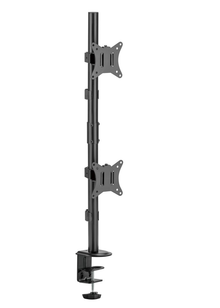 Gembird MA-D2-02 Adjustable 2-display vertical desk mount 17”-32” Black - Image 4