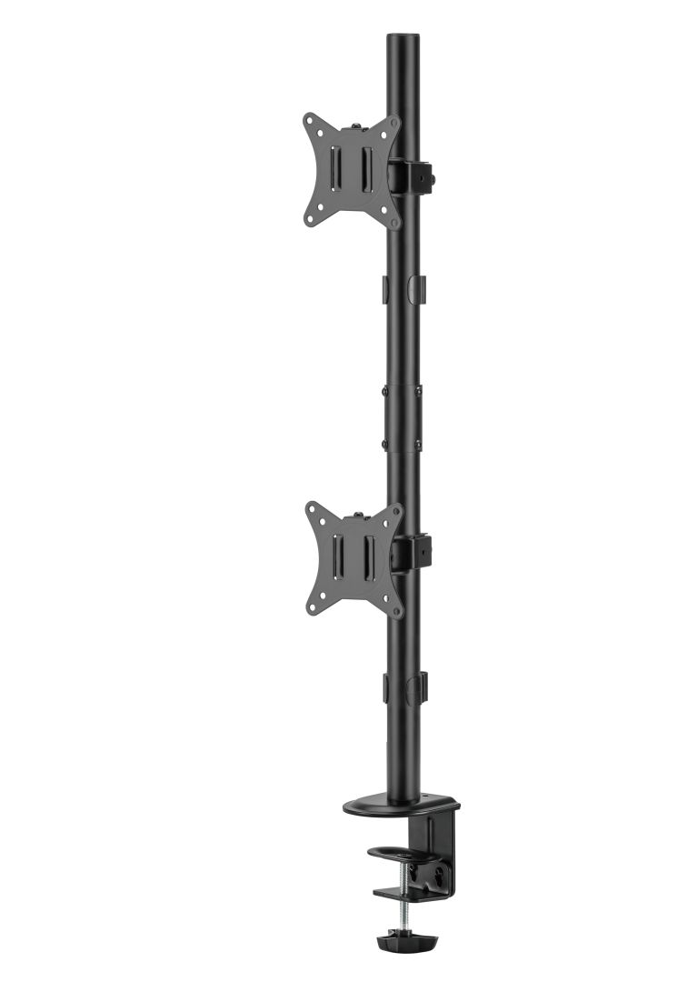 Gembird MA-D2-02 Adjustable 2-display vertical desk mount 17”-32” Black - Image 6
