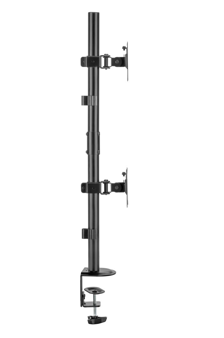 Gembird MA-D2-02 Adjustable 2-display vertical desk mount 17”-32” Black - Image 7