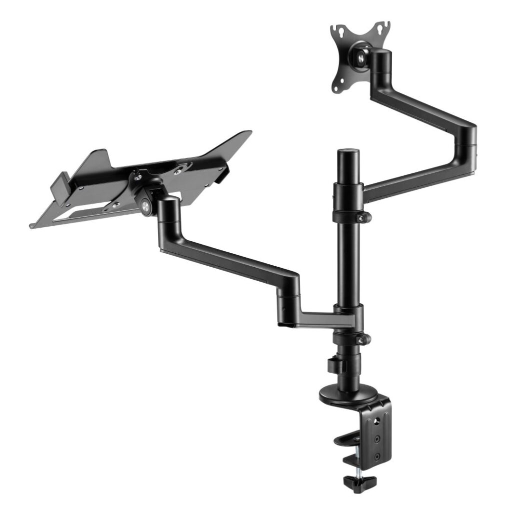 Gembird MA-DA-04 Desk mounted adjustable monitor arm with notebook tray 17"-32" Black - Image 3