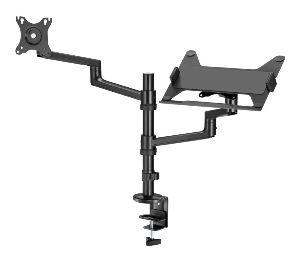 Gembird MA-DA-04 Desk mounted adjustable monitor arm with notebook tray 17"-32" Black - Image 5