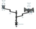Gembird MA-DA-04 Desk mounted adjustable monitor arm with notebook tray 17"-32" Black - Image 7