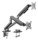 Gembird MA-DA2-05 Desk mounted adjustable double monitor arm 17"-32" Space Grey - Image 2