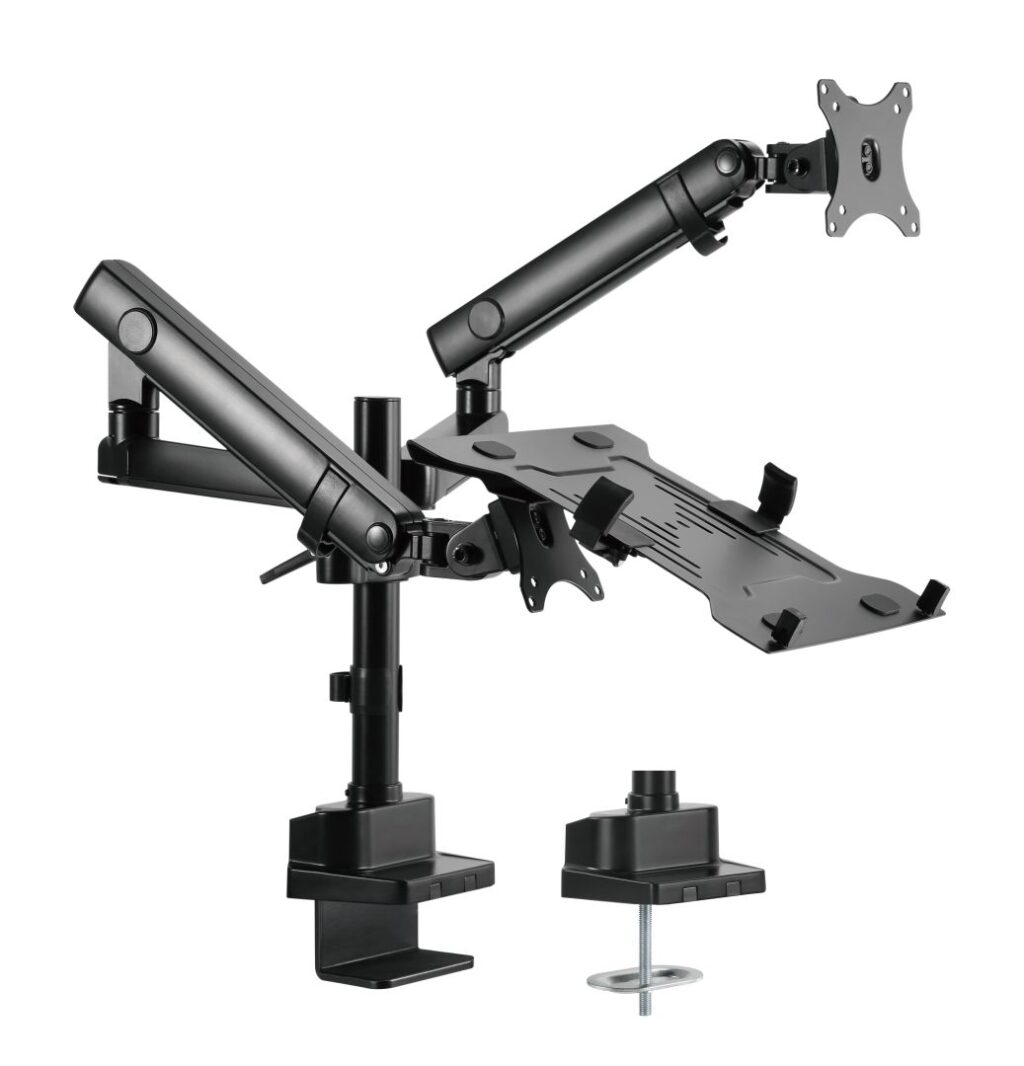 Gembird MA-DA3-02 Desk mounted adjustable monitor arm with notebook tray (full-motion) 17"-32" Black - Image 2