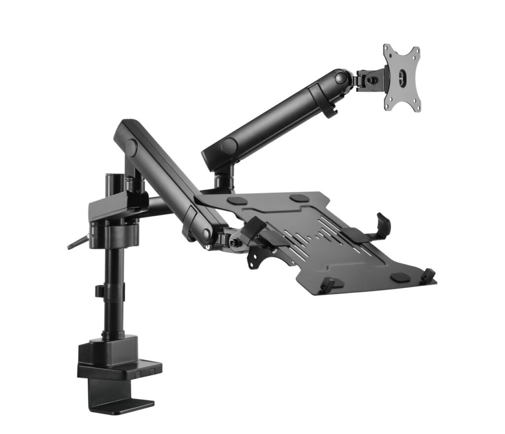 Gembird MA-DA3-02 Desk mounted adjustable monitor arm with notebook tray (full-motion) 17"-32" Black - Image 3