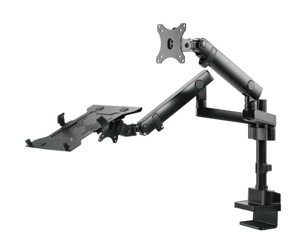 Gembird MA-DA3-02 Desk mounted adjustable monitor arm with notebook tray (full-motion) 17"-32" Black - Image 4