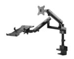 Gembird MA-DA3-02 Desk mounted adjustable monitor arm with notebook tray (full-motion) 17"-32" Black - Image 4