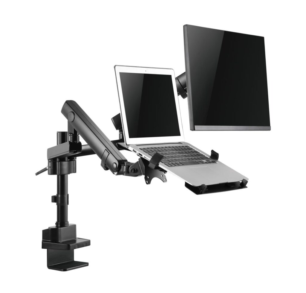 Gembird MA-DA3-02 Desk mounted adjustable monitor arm with notebook tray (full-motion) 17"-32" Black - Image 7