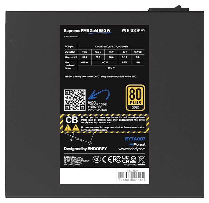 Endorfy Supremo FM5 Gold 650W tápegység - Image 7