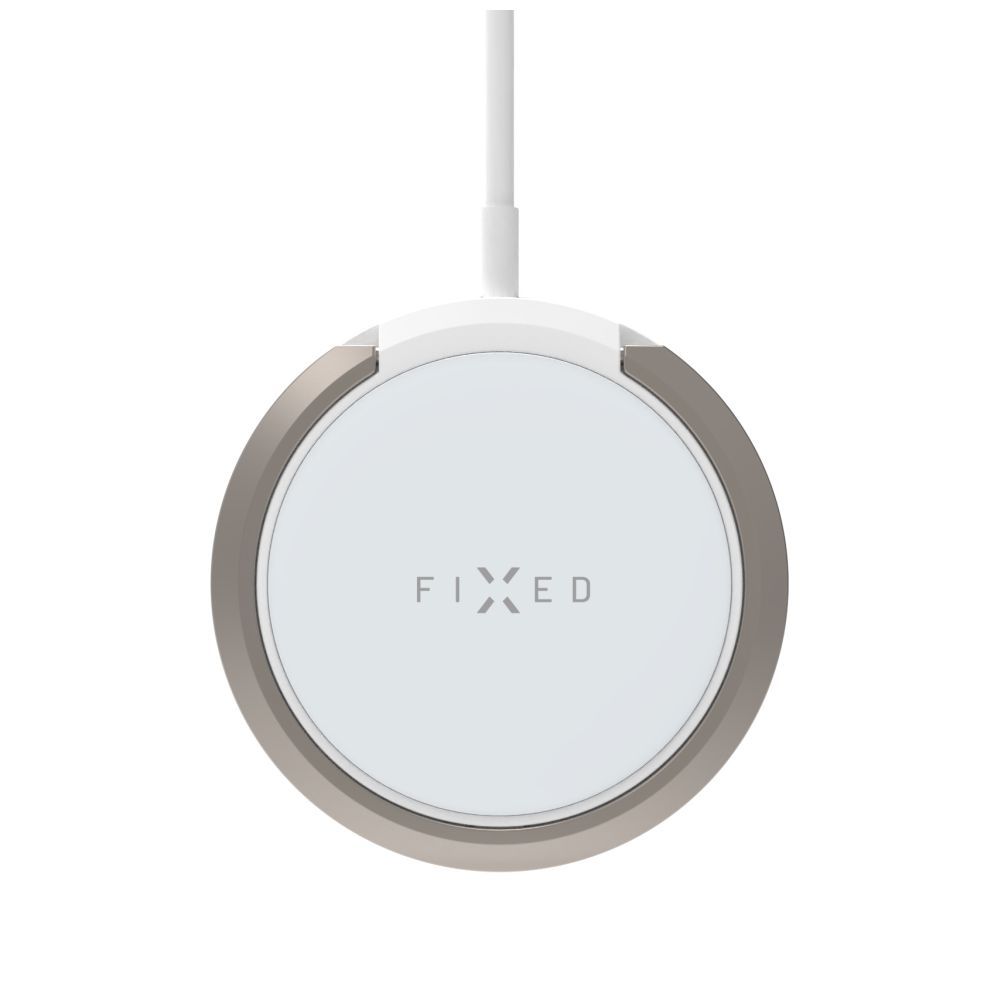 fixed-magpad-wireless-charger-white_1.jpg FIXED MagPad vezeték nélküli töltő, MagSafe támogatás, beépített fém állvány, fehér - Image 1