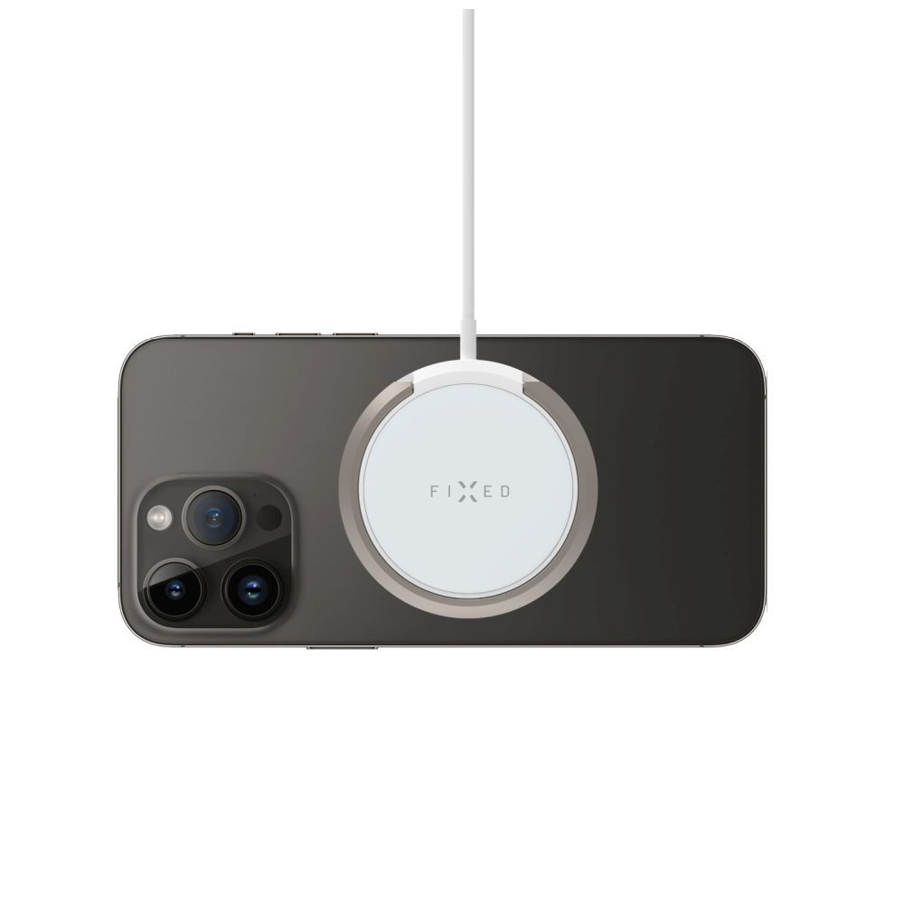 fixed-magpad-wireless-charger-white_5.jpg FIXED MagPad vezeték nélküli töltő, MagSafe támogatás, beépített fém állvány, fehér - Image 5