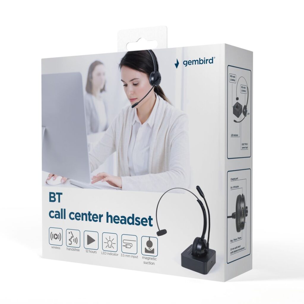 Gembird BTHS-M-01 Bluetooth Headset Black - Image 9