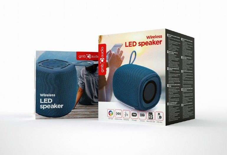 Gembird SPK-BT-LED-03-B Bluetooth Speaker Blue - Image 8