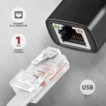 AXAGON ADE-AR USB-A Gigabit Ethernet Adapter Black - Image 2