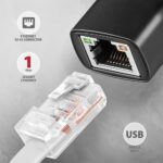 AXAGON ADE-ARC USB-C Gigabit Ethernet Adapter Black - Image 2
