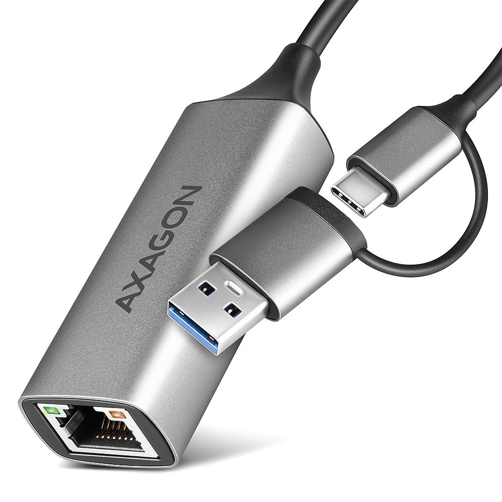axagon-ade-txca-usb-c-usb-a-gigabit-ethernet-adapter-grey_1.jpg AXAGON ADE-TXCA USB-C + USB-A Gigabit Ethernet Adapter Grey - Image 1