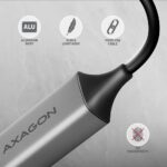 AXAGON ADE-TXCA USB-C + USB-A Gigabit Ethernet Adapter Grey - Image 5