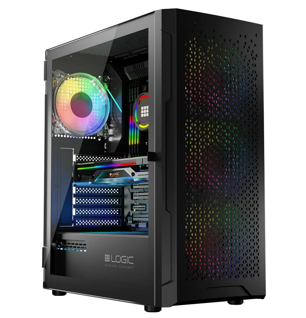 Logic Aramis ARGB Midi Tempered Glass Black - Image 1