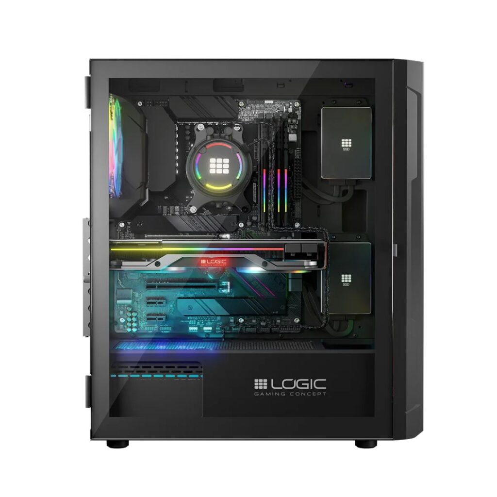 Logic Aramis ARGB Midi Tempered Glass Black - Image 4