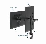 Gembird MA-D2-03 Adjustable desk mounted double monitor arm 17”-32” Black - Image 2
