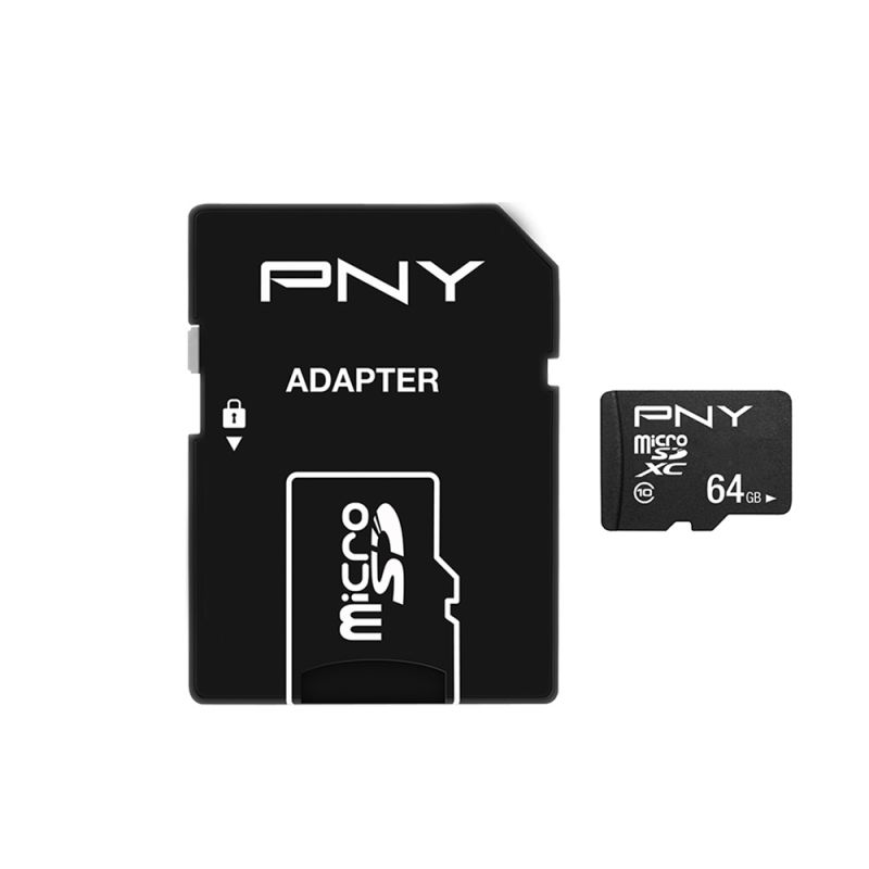 pny-64gb-microsdhc-performance-plus-class-10-adapterrel_1.jpg PNY 64GB microSDXC Performance Plus Class 10 + adapterrel - Image 1