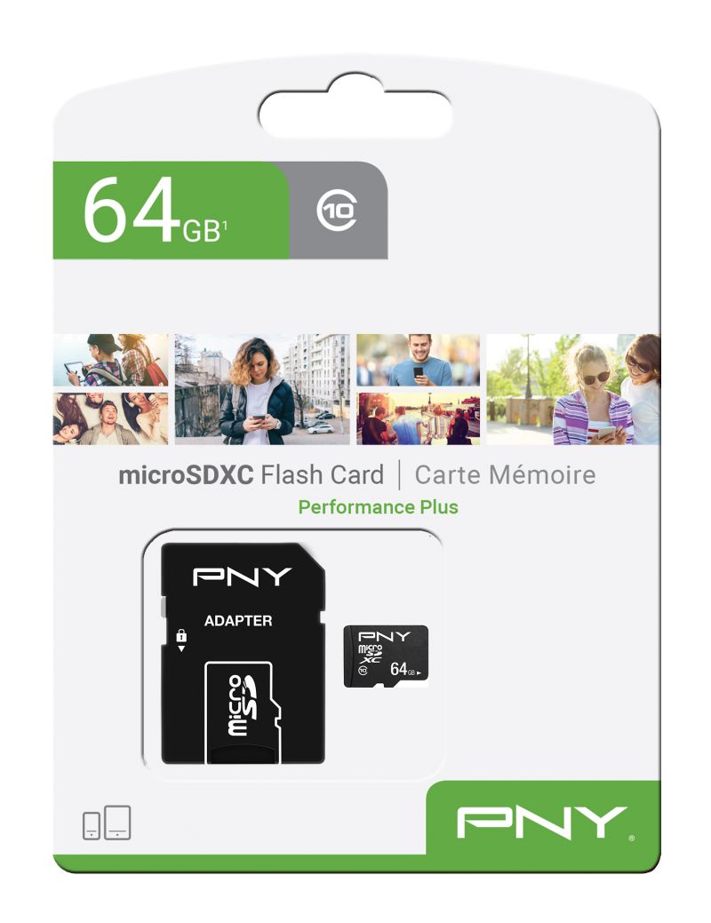 PNY 64GB microSDXC Performance Plus Class 10 + adapterrel - Image 3