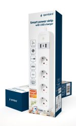 Gembird Smart power strip with USB charger 4 sockets White - Image 4